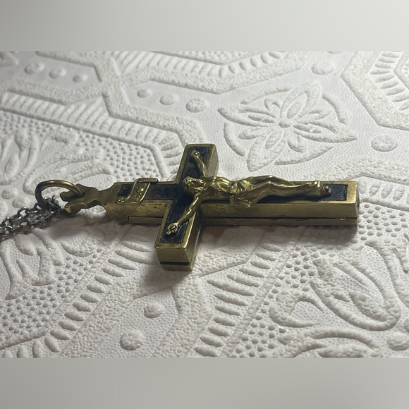 Antique 15-Decade Nun’s Habit Waist Rosary w/ Crucifix & Mary Medallion- RARE! - Picture 6 of 16